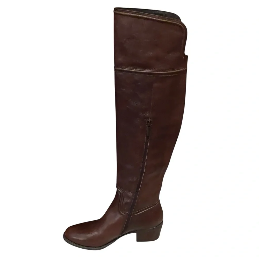 Vince Brown Over-the-Knee Leather Boots
